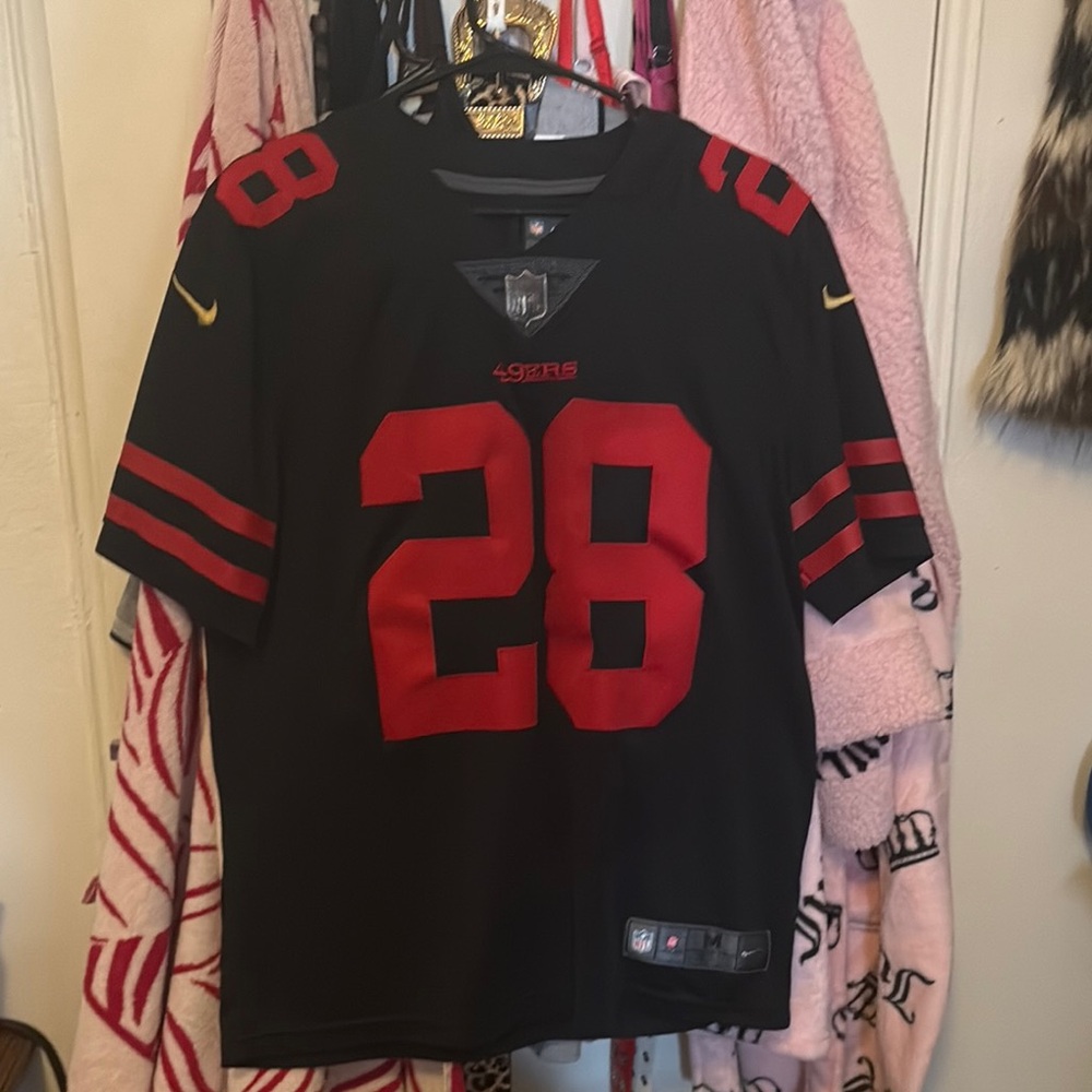 Nike 49ers Hyde Black and Red Sports Jersey